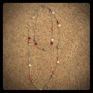 Silver/pink necklace